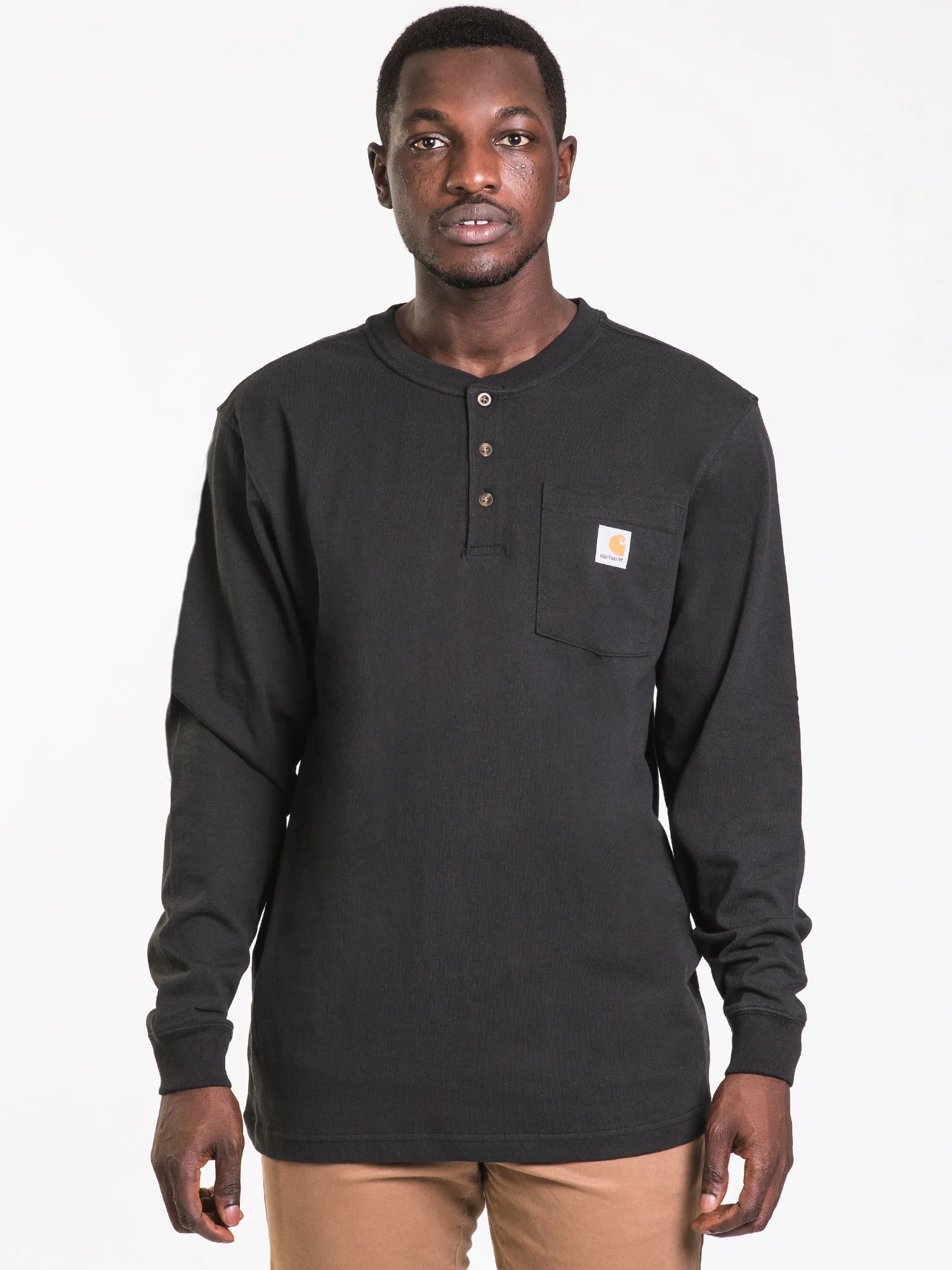 CARHARTT LONG SLEEVE POCKET HENLEY TEE  - CLEARANCE