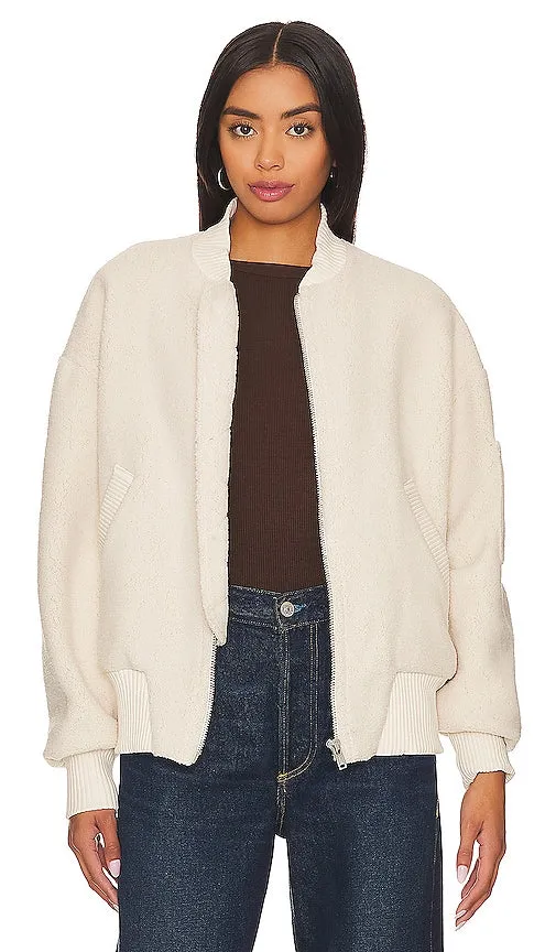 Citizens of Humanity Brianna Fleece Bomber in Cream