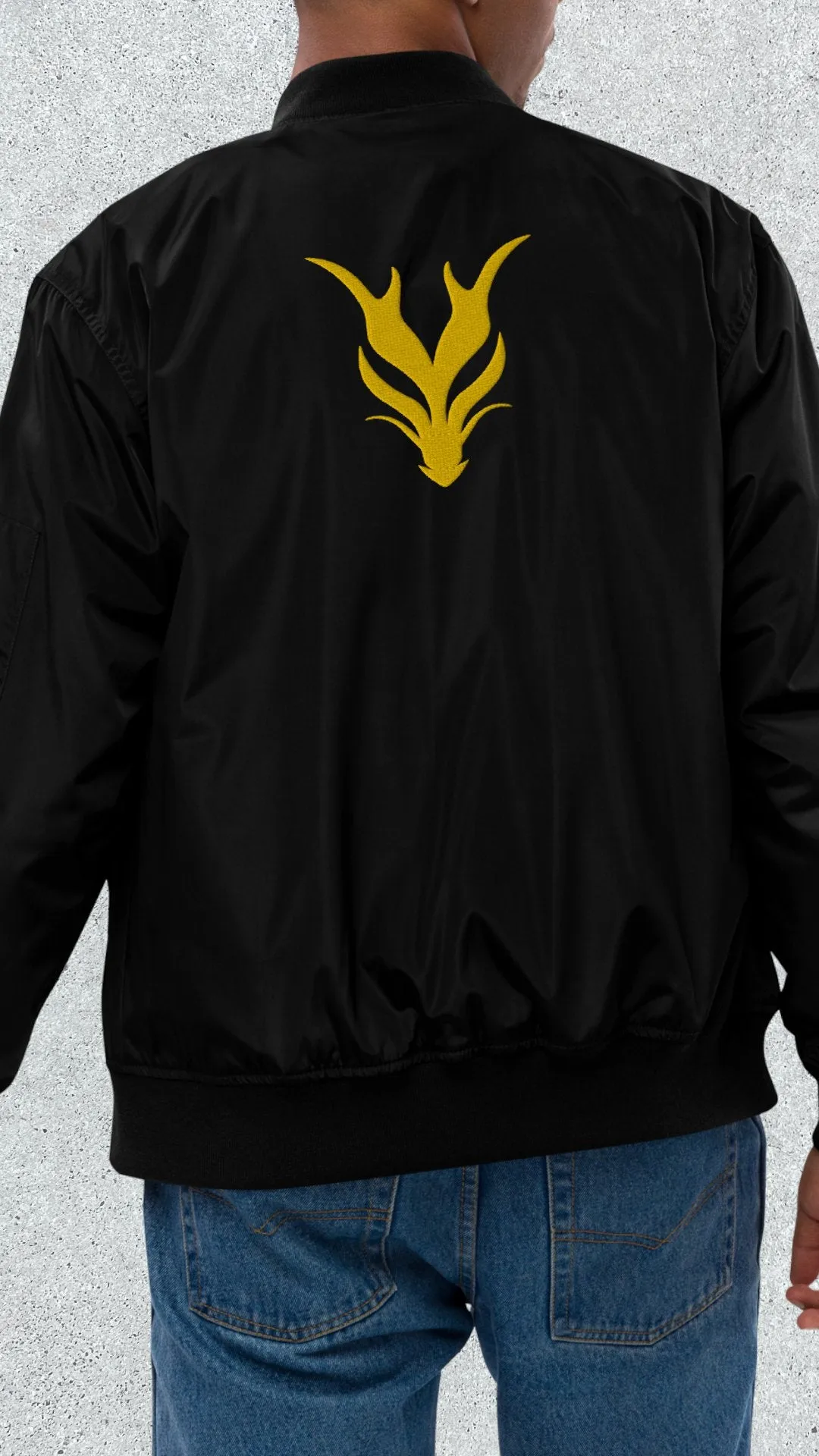 Dragon Foxx™ Black Premium Recycled Bomber Jacket