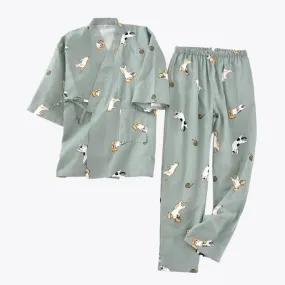 Funny Japanese Cat Pajamas Set