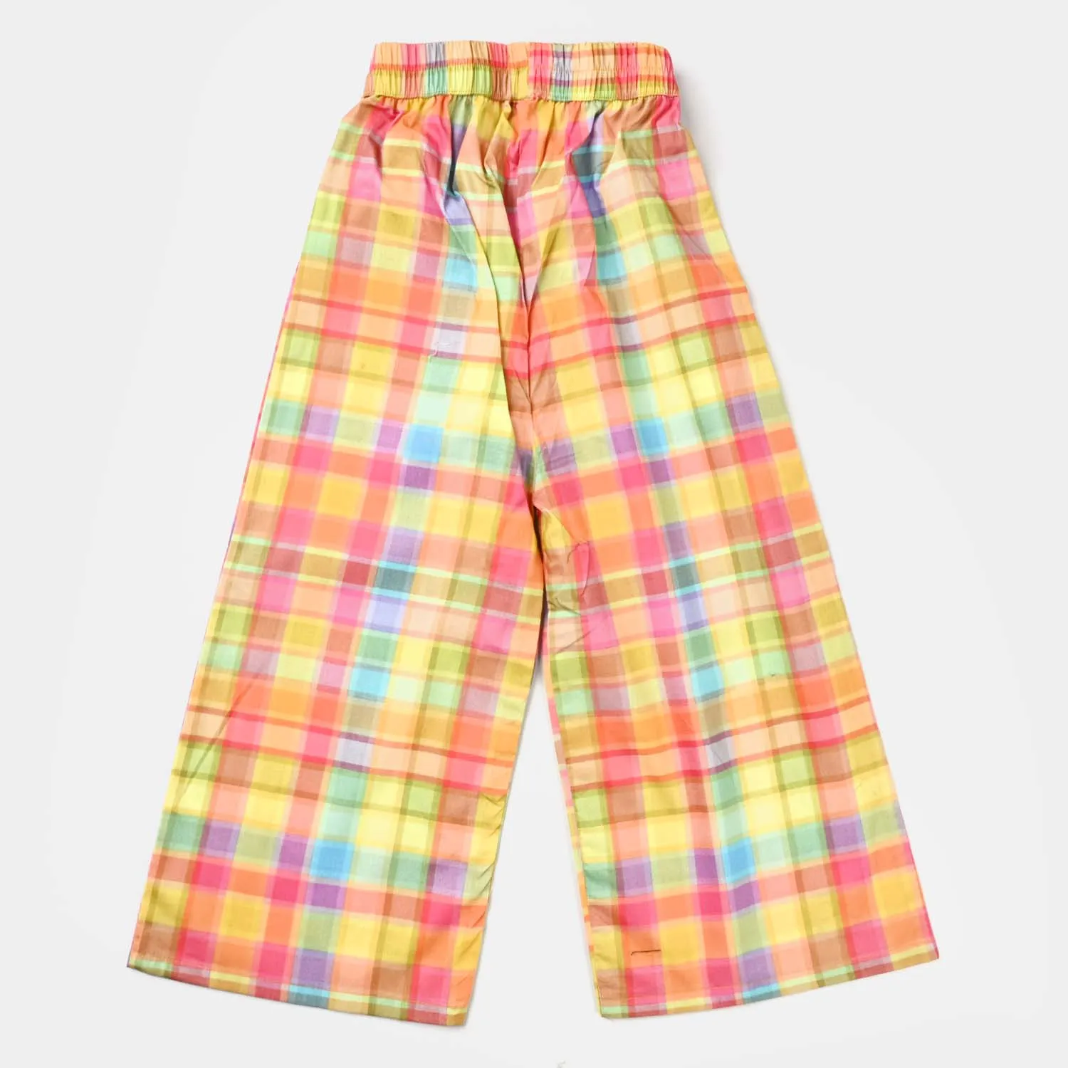 Girls Cotton Viscose Co-ord Set Checkered-Multi