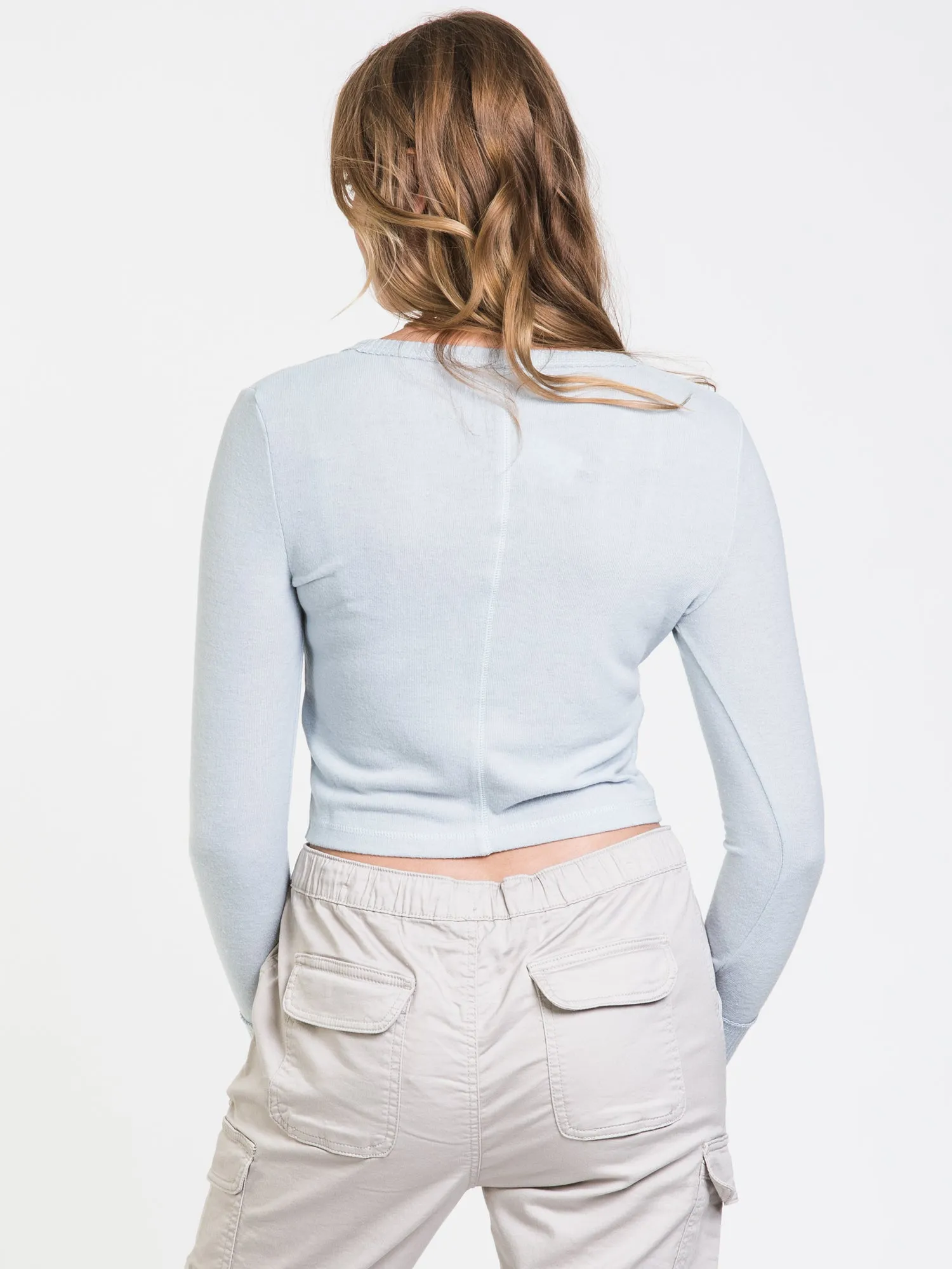 HARLOW PLUSH CROPPED HENLEY - CLEARANCE