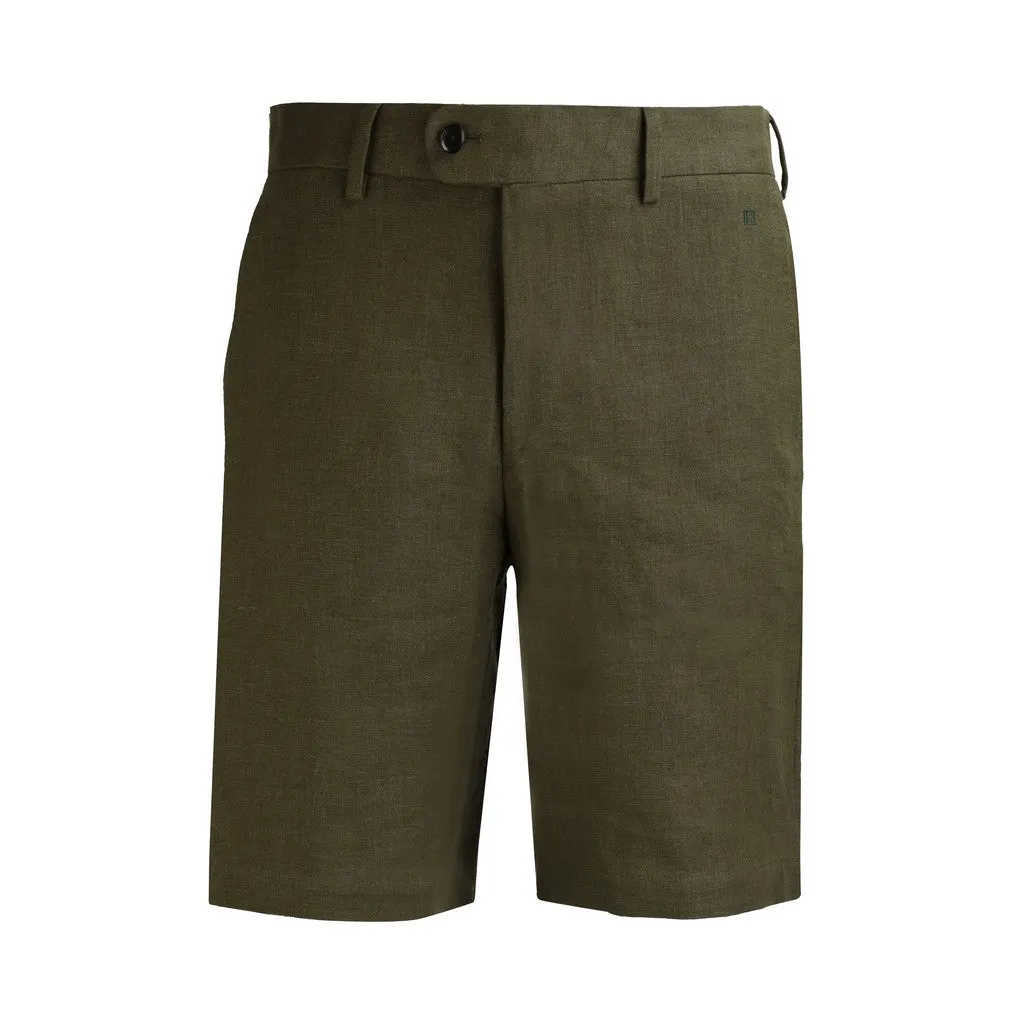 HENRY Linen Tailored Shorts OLIVE