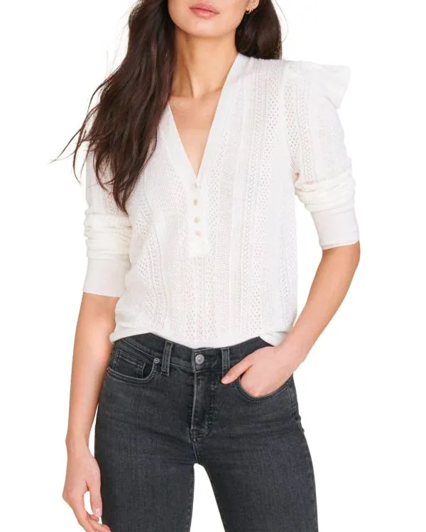 Ivory Kirka Henley Knit Top