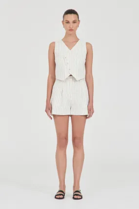 Jayden Stripe Tailored Shorts White Stripe