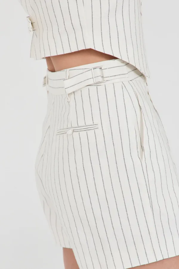 Jayden Stripe Tailored Shorts White Stripe