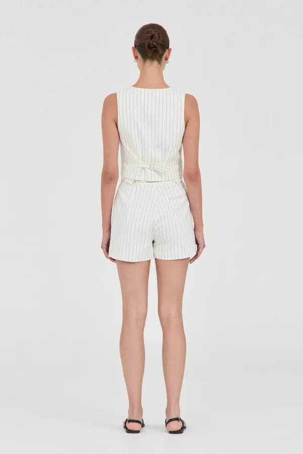 Jayden Stripe Tailored Shorts White Stripe