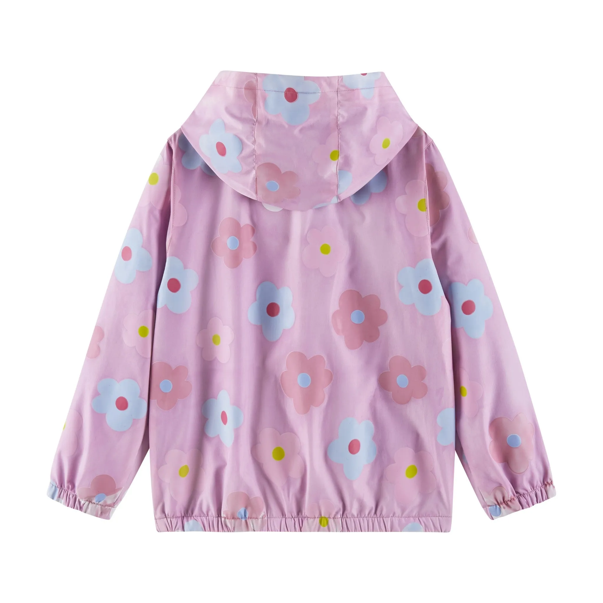 Kids (3-8) Color Change Raincoat | Pink Flower