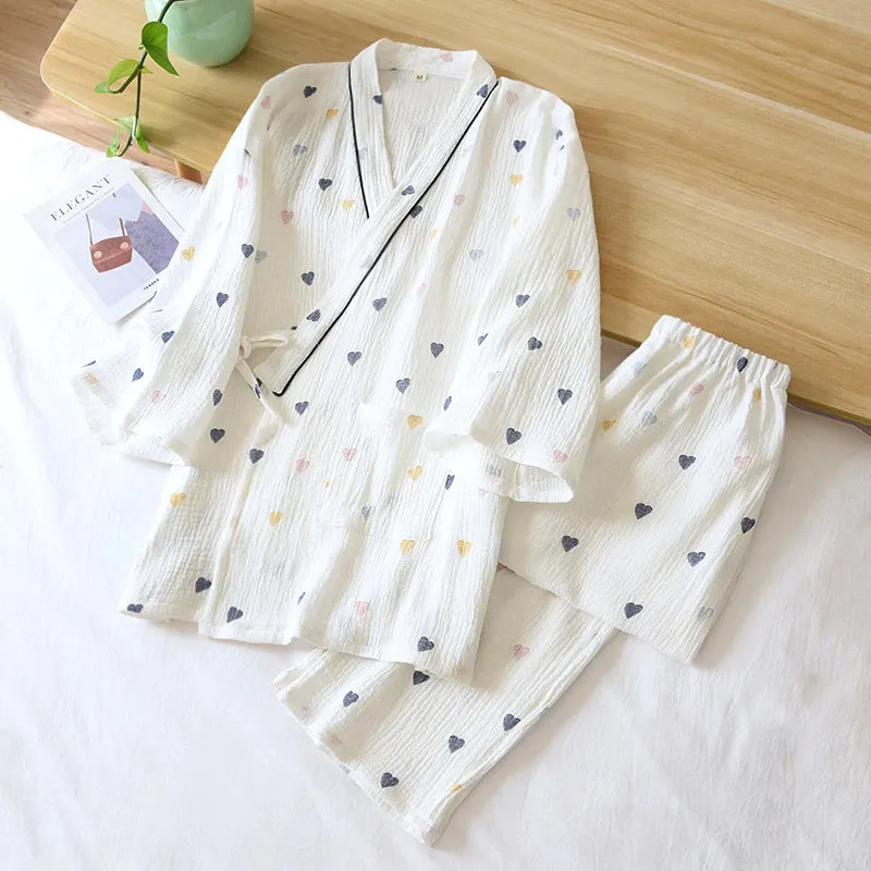 Kimono Spring Cotton Pajamas