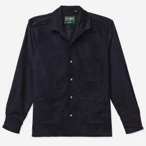 LONG SLEEVE 3 POCKET CAMP SHIRT - NAVY JUMBO CORD