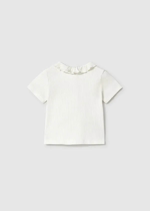 Mayoral Baby Girl Short Sleeve Ribbed Henley   1104-75   Crudo