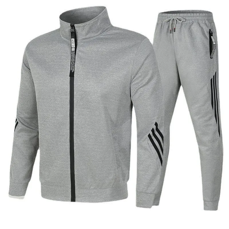 Men's Athletic Tracksuit Set 2 Pcs Novelty Sweatshirt Sweatpants Suit Full Zip Casual Jacket Jogging Pants Gym Outfit.   S4976346
