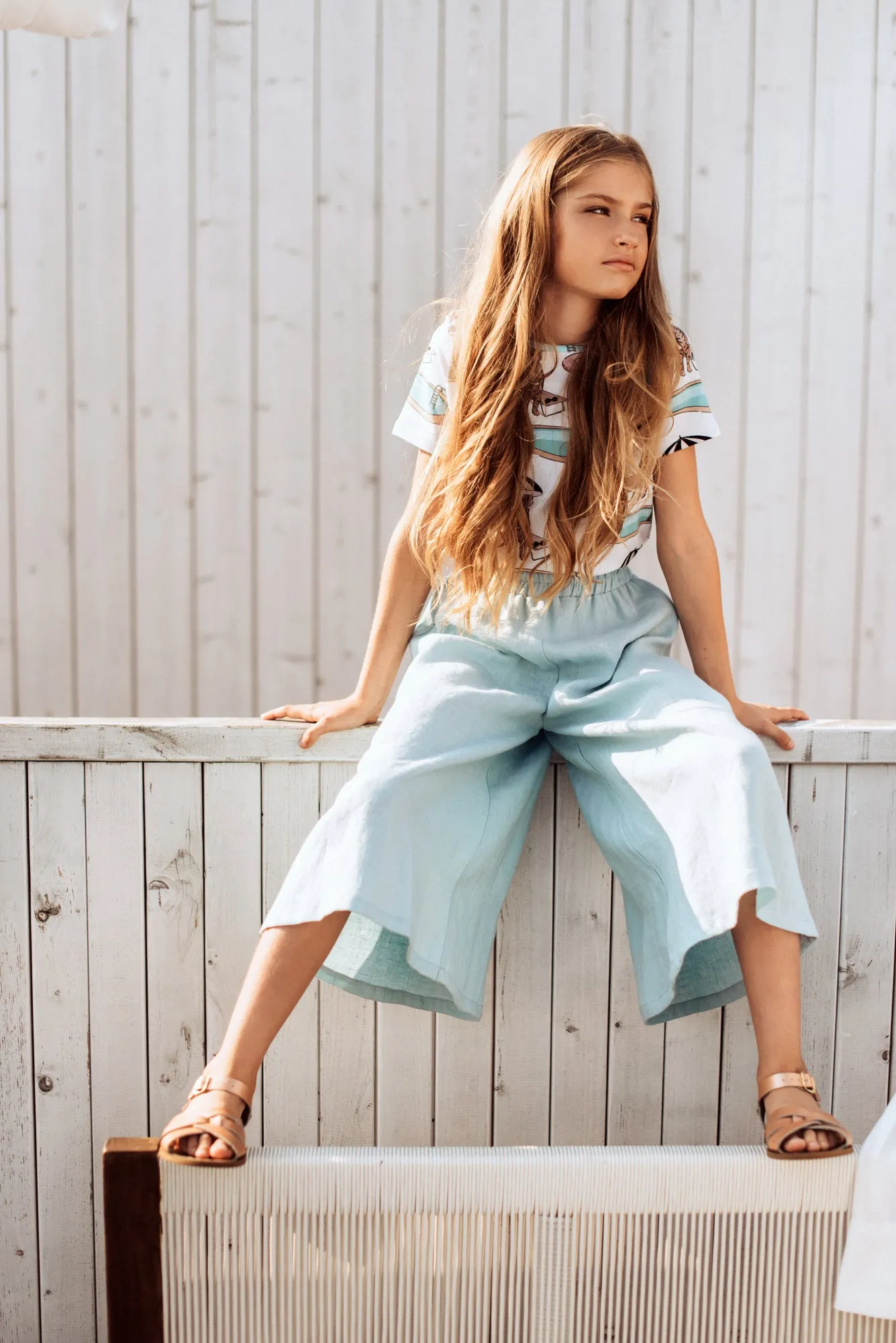 Mint Linen Culottes