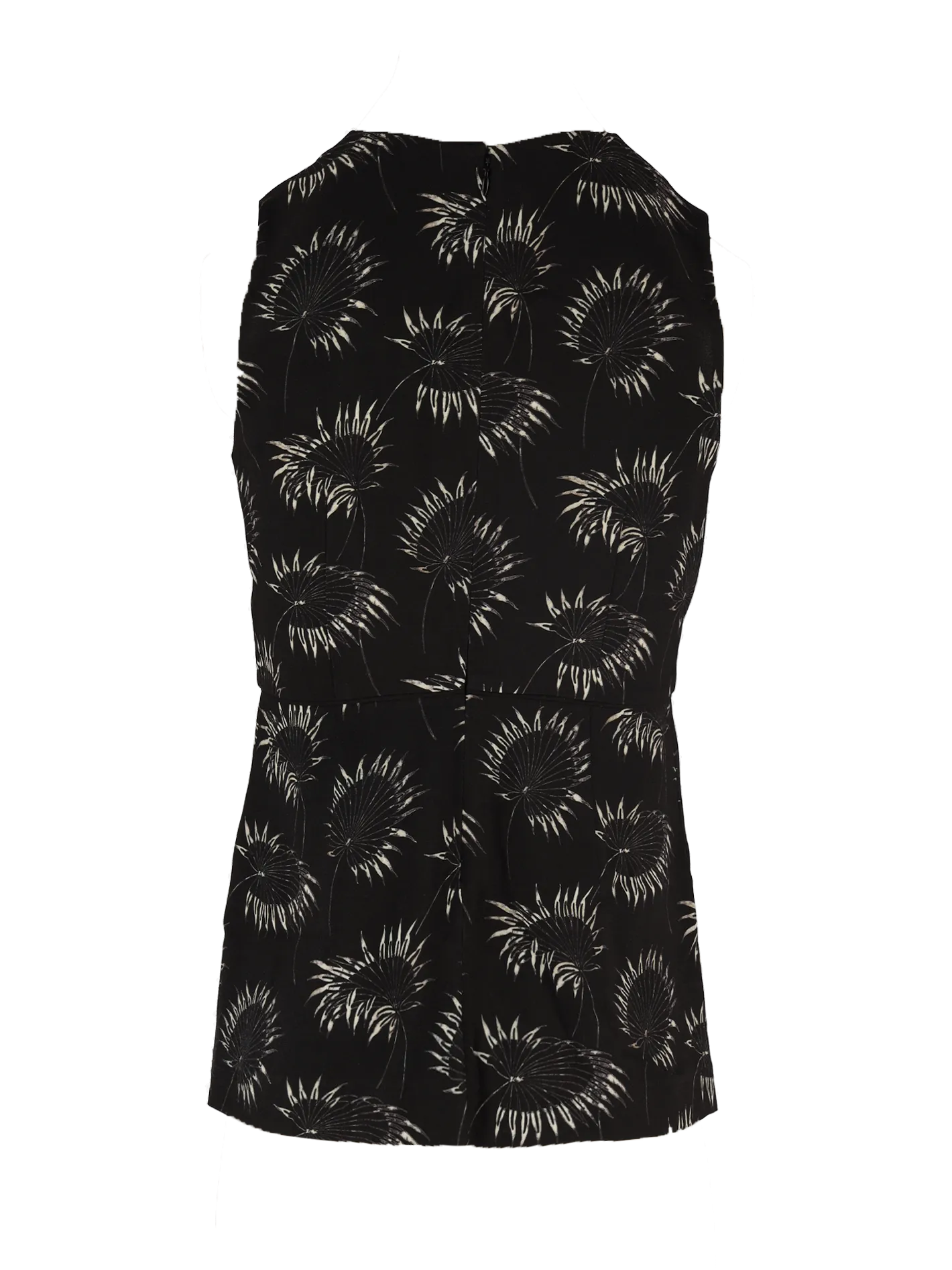 palm-print sleeveless blouse