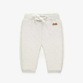 Pantalon crème en jersey matelassé, naissance || Cream pants in quilted jersey, newborn