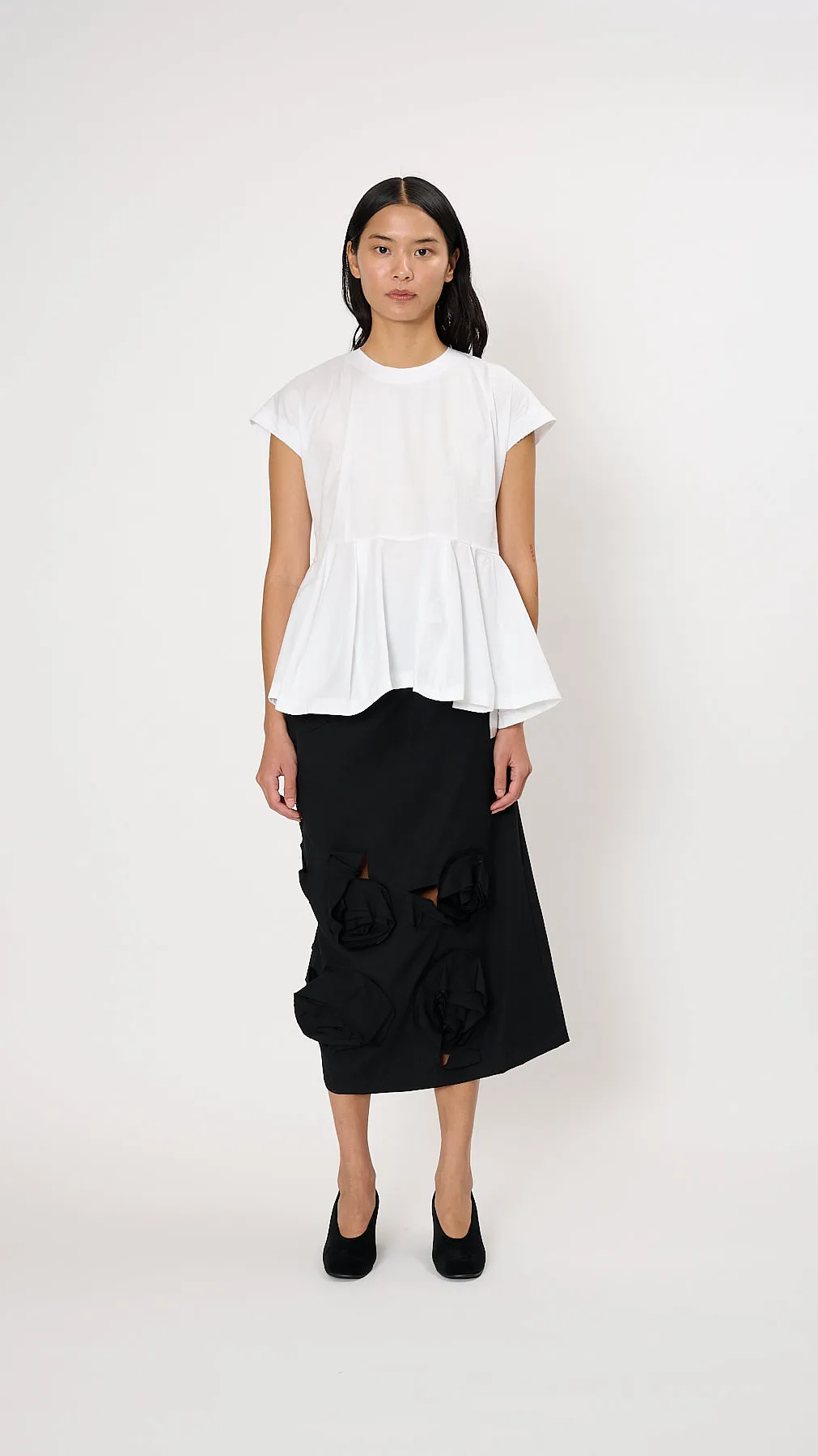 Peplum Blouse in White