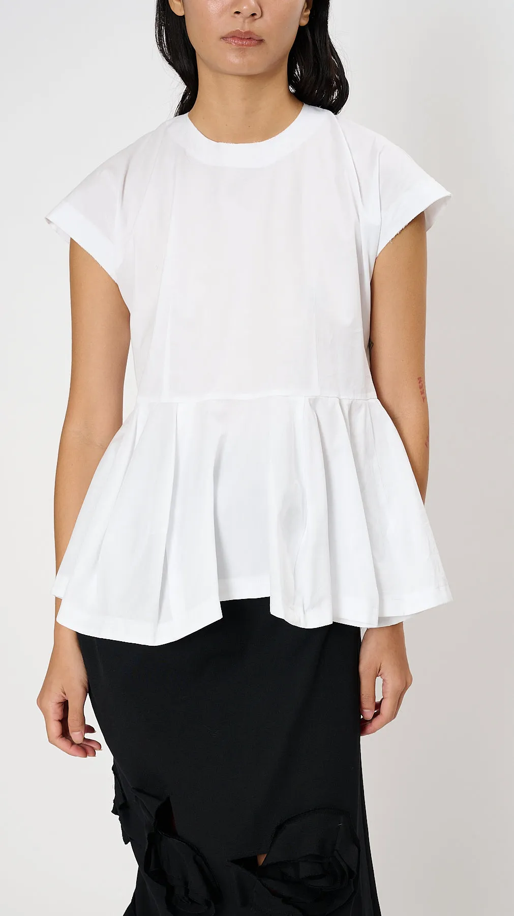 Peplum Blouse in White