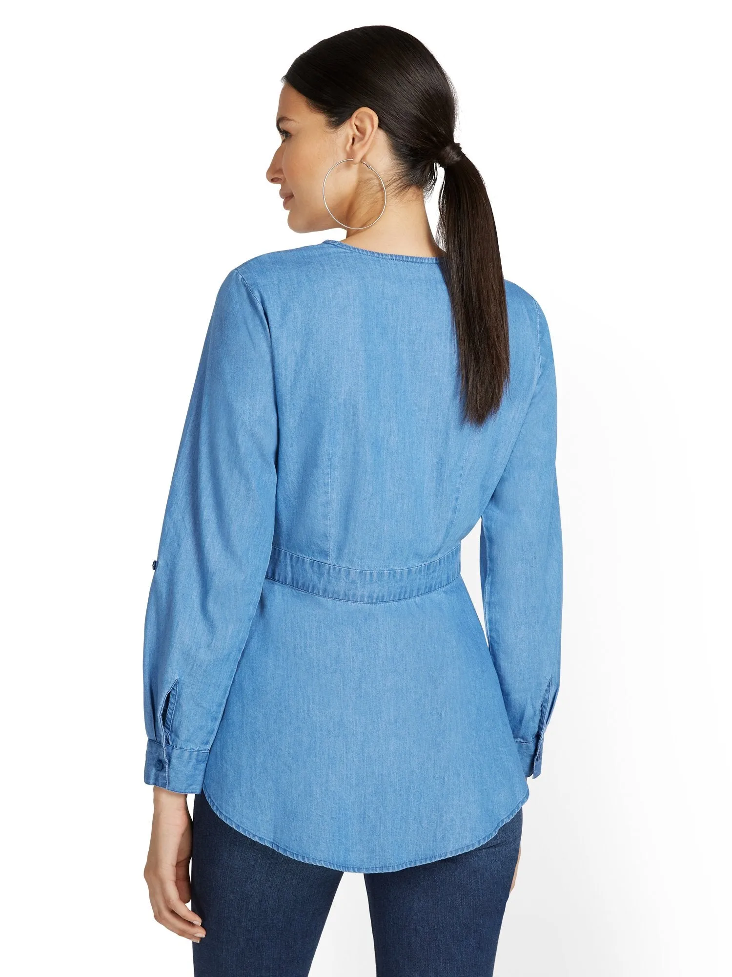 Peplum Denim Top