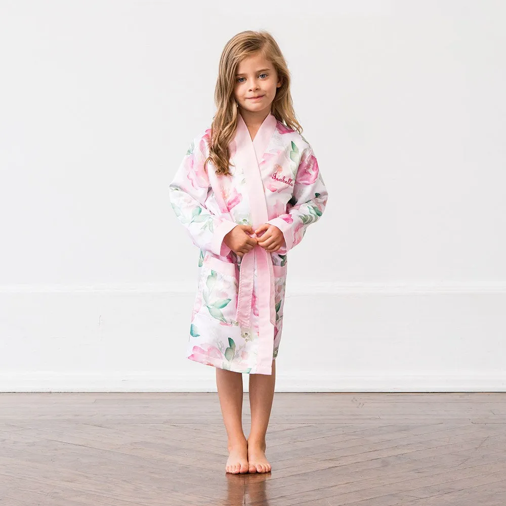 Personalized Silky Kimono Flower Girl Robe