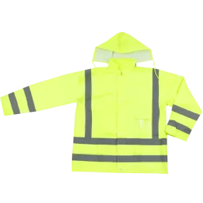 Reflective Hi-vis lime rain jackets