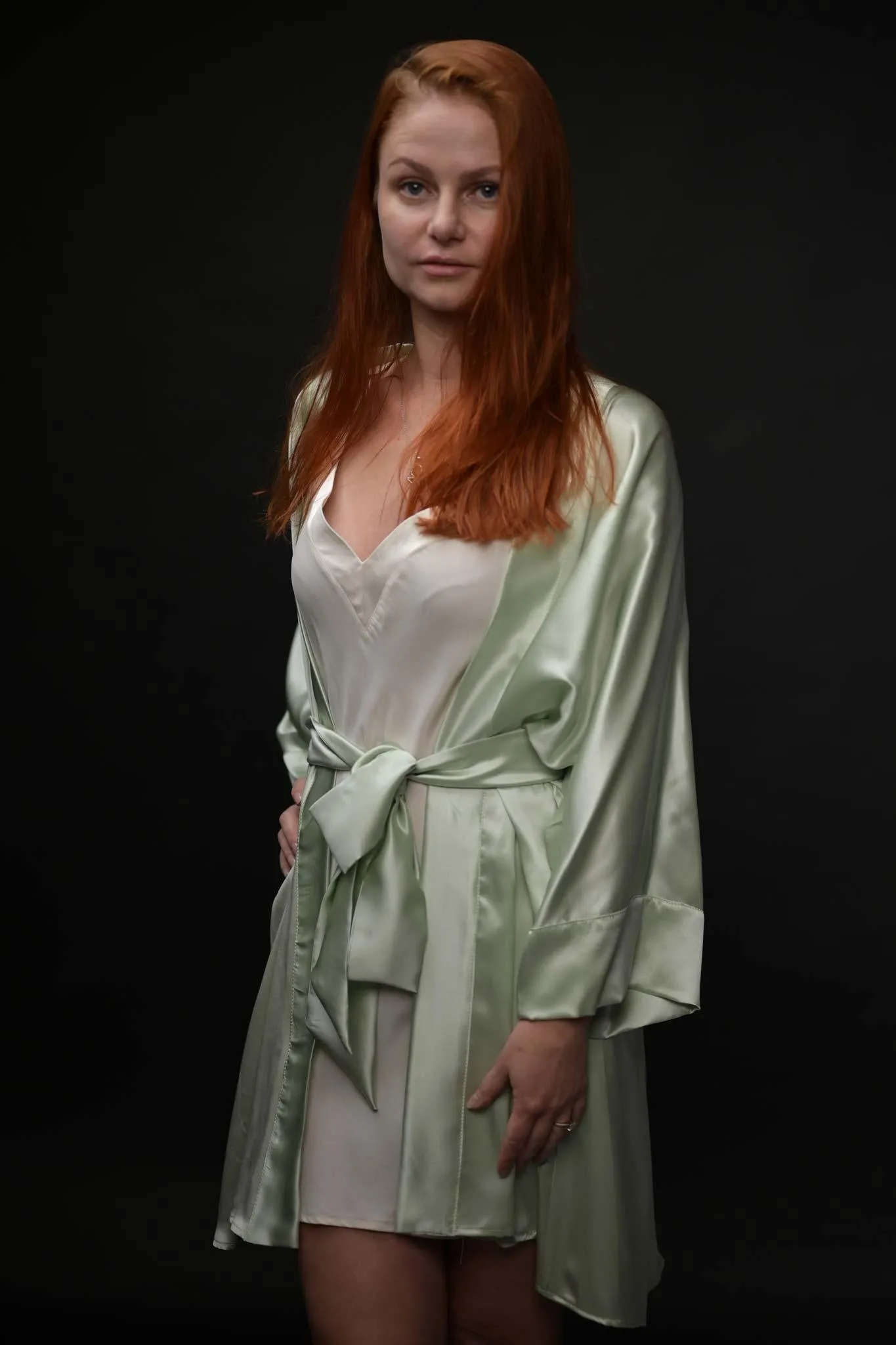 Sage Green Silk Kimono