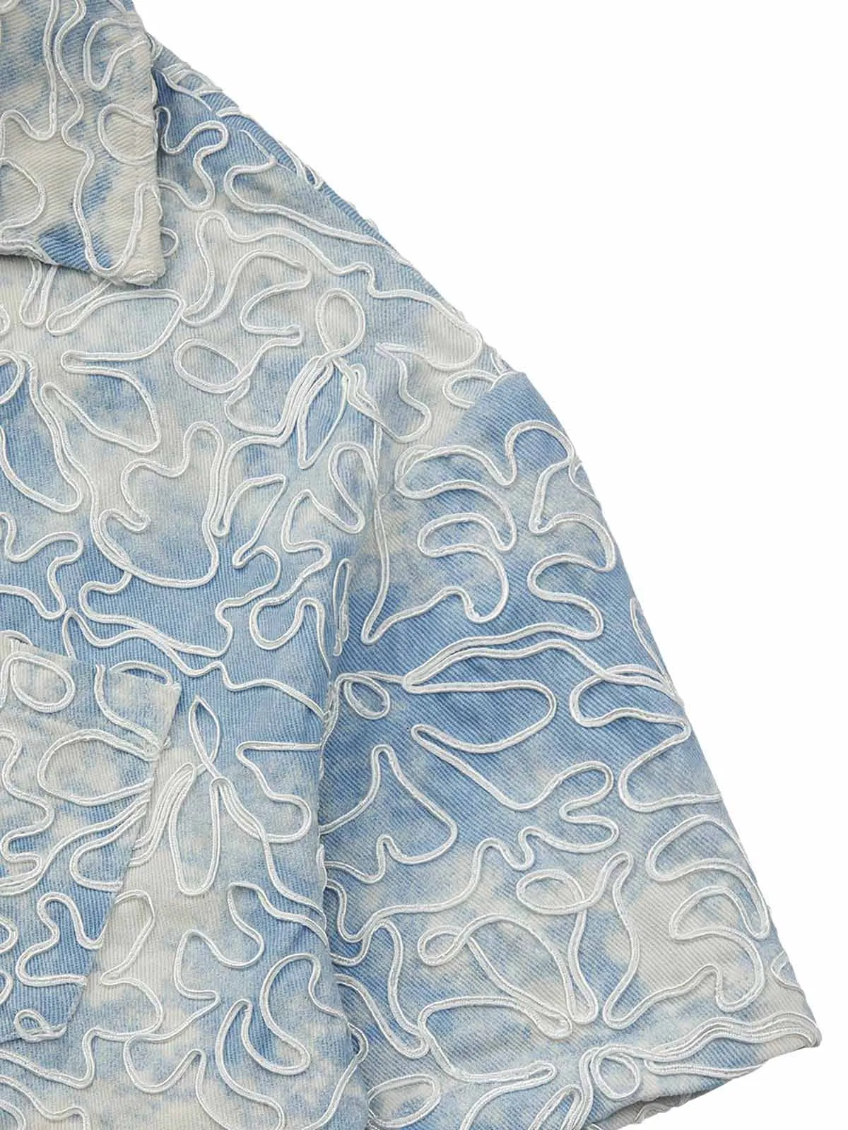 Thesupermade Ink Tie-dye Floral Hip-hop Short-sleeved Shirt