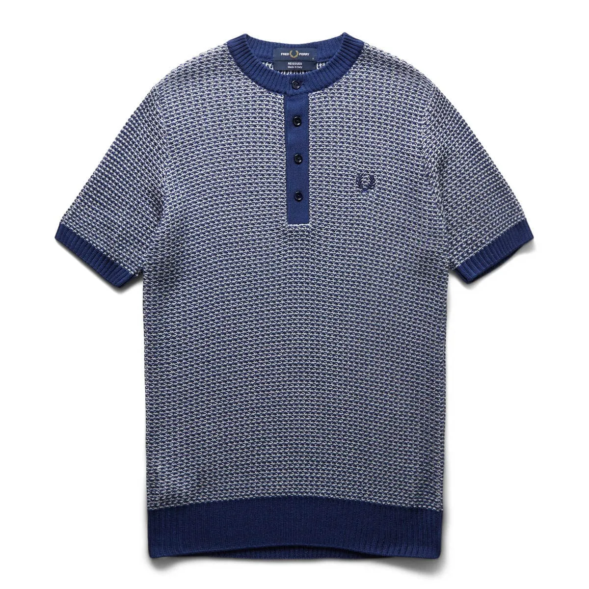 TWO COLOUR TEXTURE KNIT HENLEY
