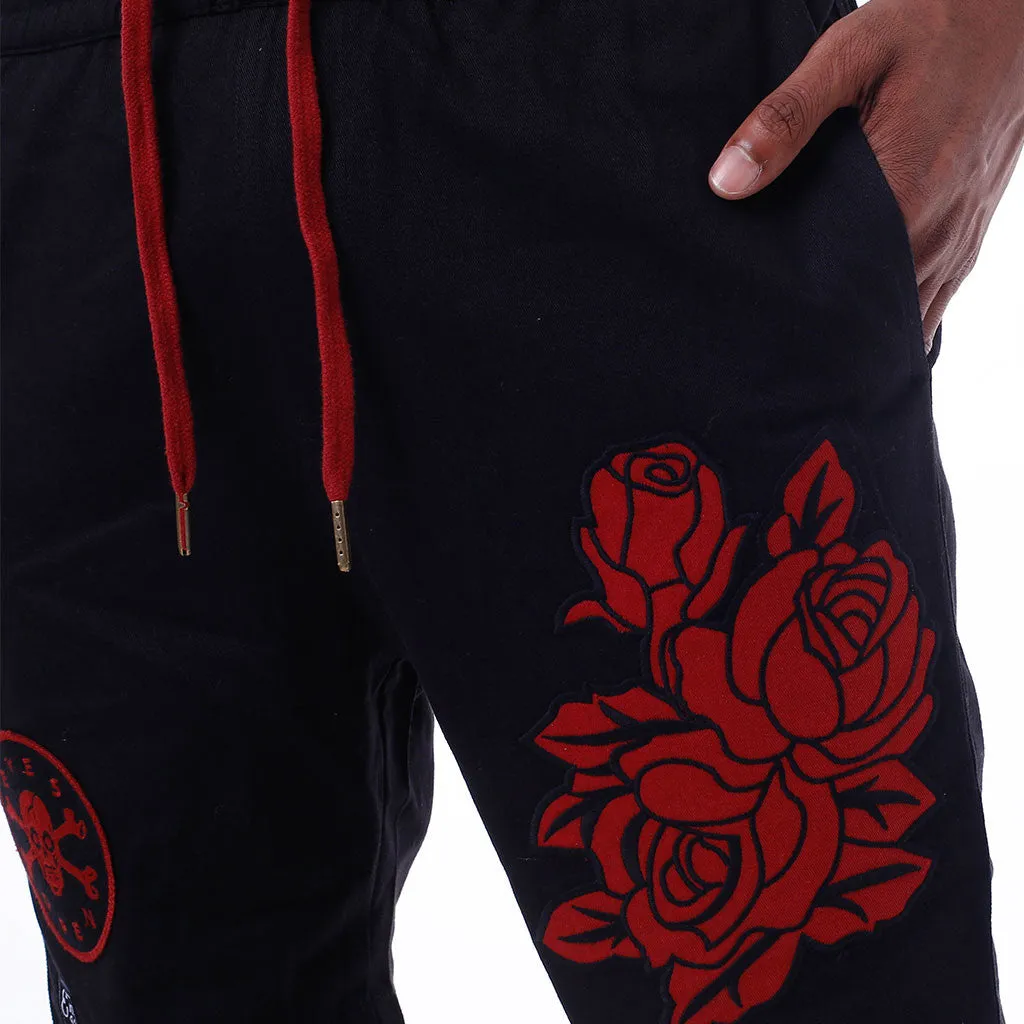 Wake Embroidered Short Black