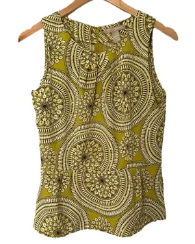 Warm Autumn Medallion Print Sleeveless Peplum Blouse