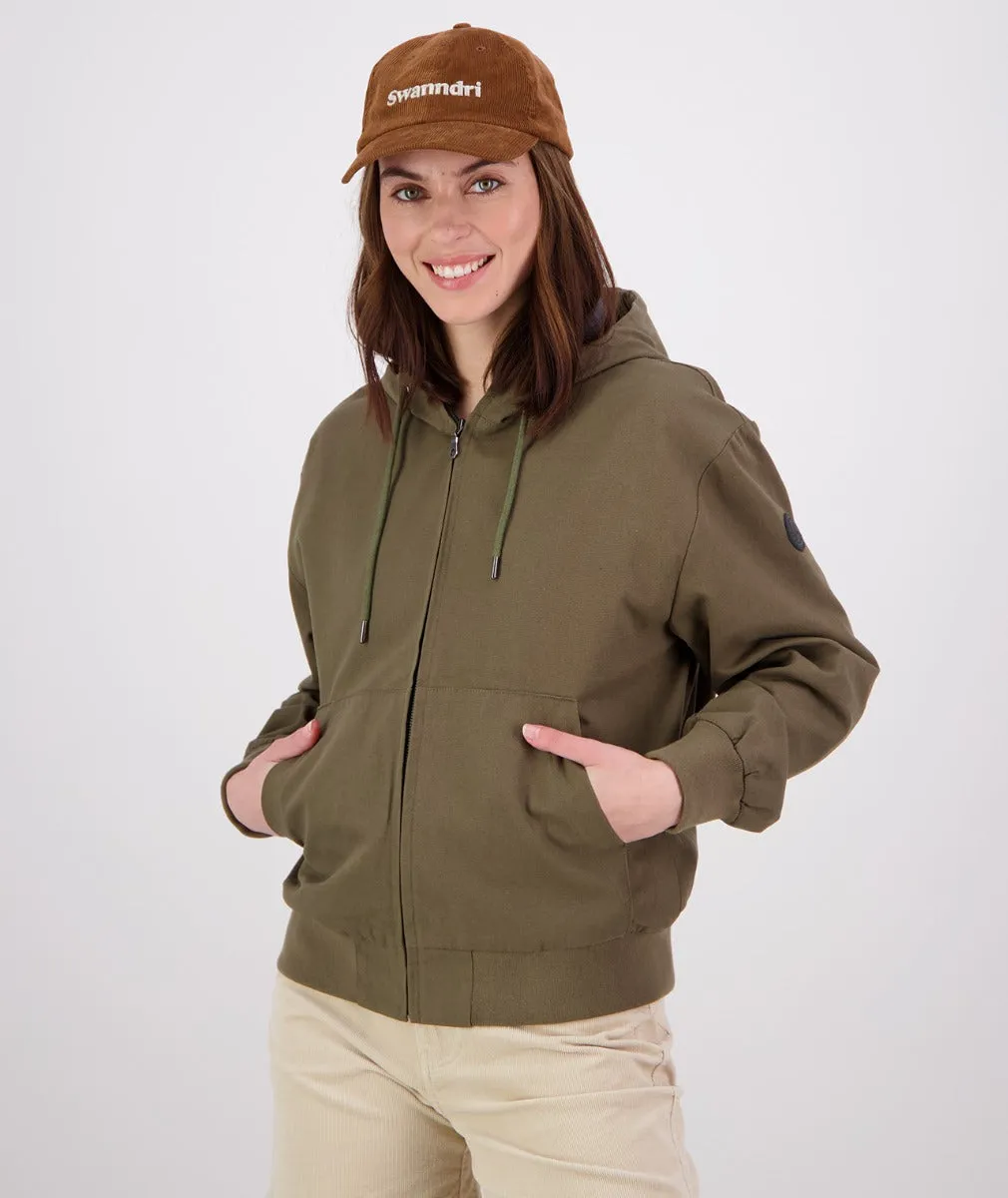 Women's Clarence Canvas Hooded Bomber Jacket